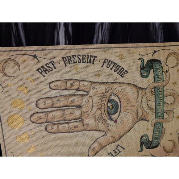 New Palmistry Wood & Canvas Wall Art 19x13 Hand Fortune Occult Witchy Decor - Picture 5 of 12